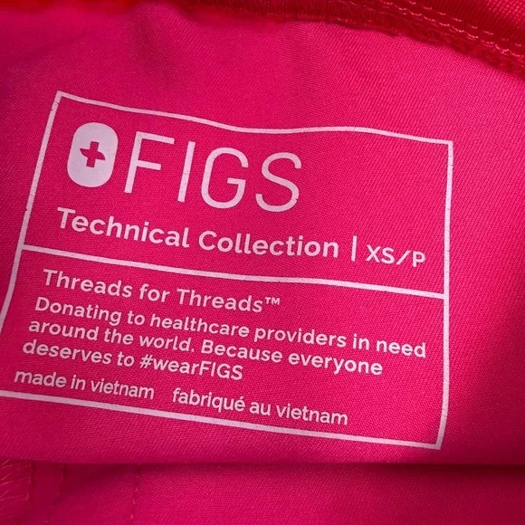 FIGS Technical Collection Pink Scrub Jogger Pants Petite XS W23SW2018P Neon Draw - Picture 3 of 4